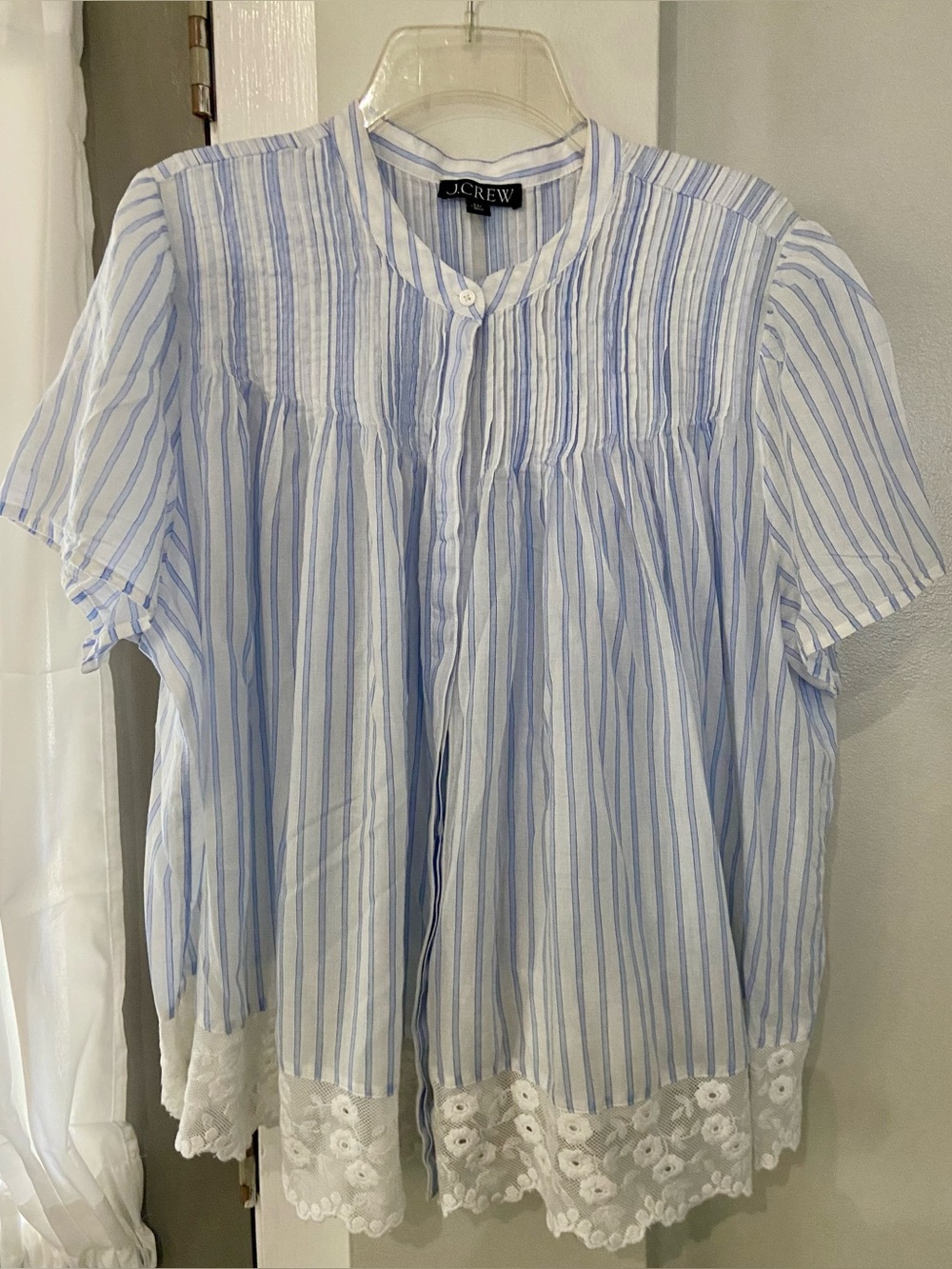 J. Crew flowy cotton and lace top XXL